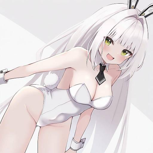 Illustration of Blanc (nikke), goddess of victory: nikke in the style of Amano kouki