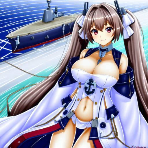 Illustration of Anchorage (azur lane), azur lane in the style of Takatora