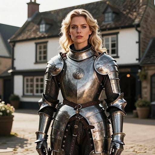 Realistic Medieval Woman in Stylish Armor