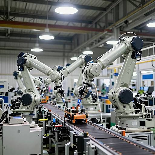 High-Tech Robot Factory Interior