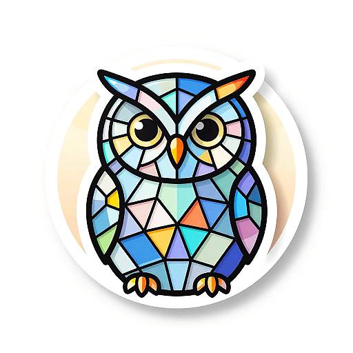 Geometric Stained Glass Owl Avatar