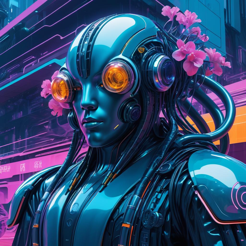 Cyberpunk Octopus in Futuristic Armor