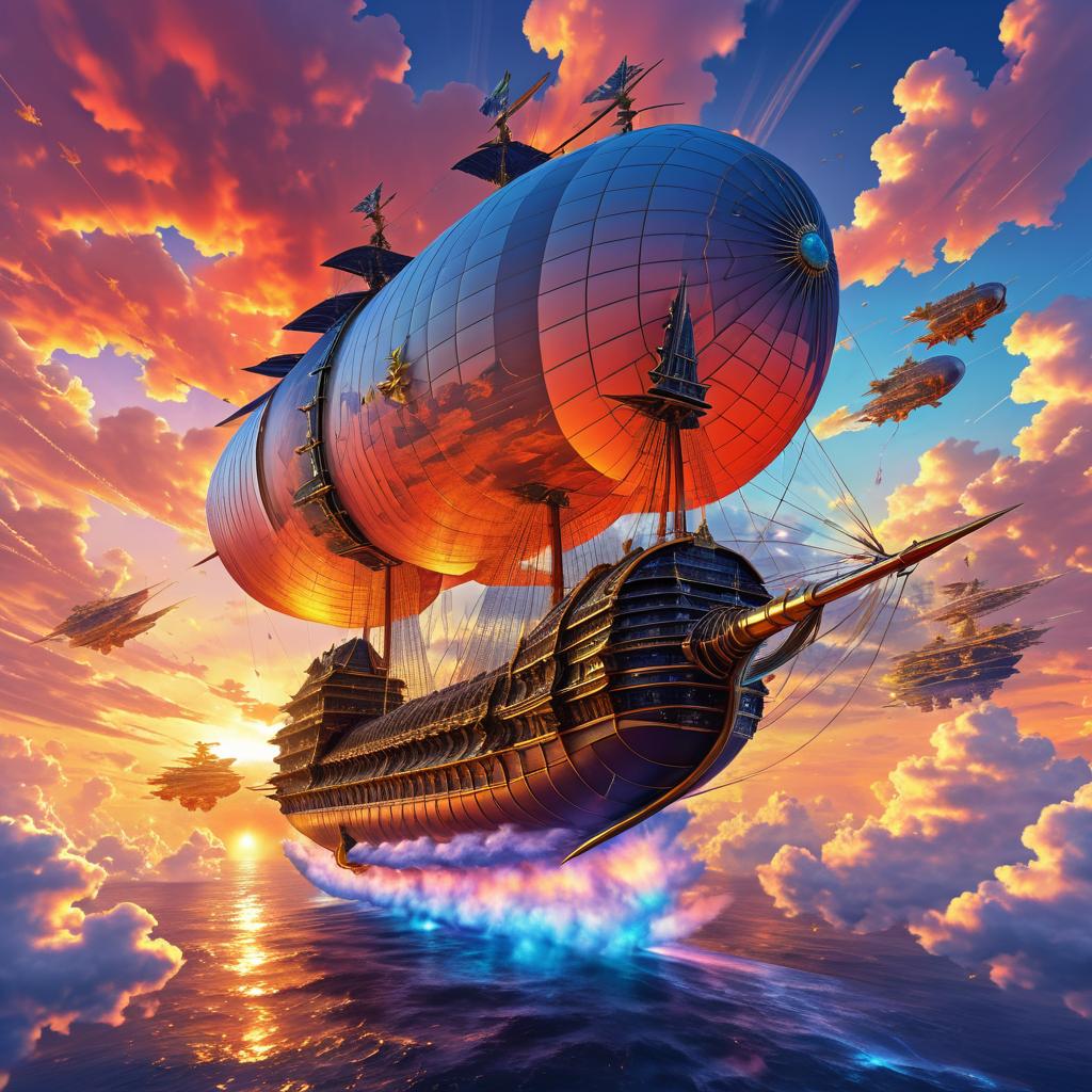 Epic Sky Battle with a Massive Airship