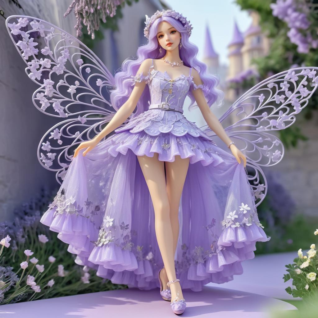 Fashionable Fairy in Lavender Lace