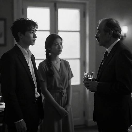 Elegant Black and White Dimly Lit Portrait