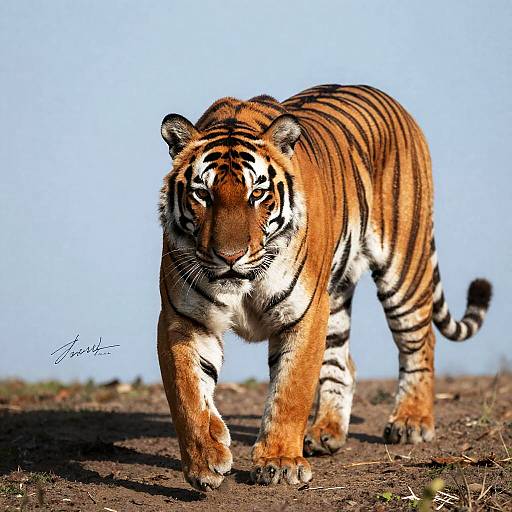 Red-Eyed Tiger Pouncing with Feather