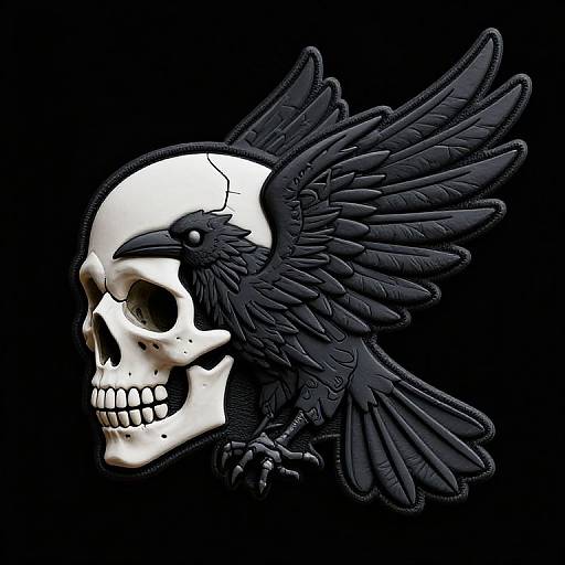 High-Poly Skull Biker Patch