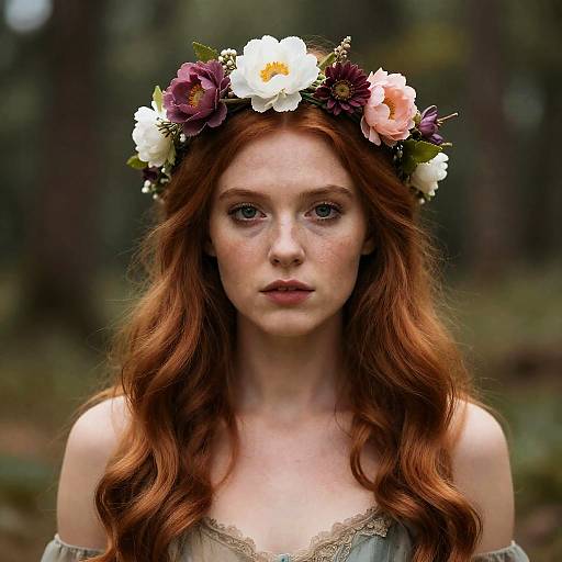 Redhaired Woman with Flower Crown