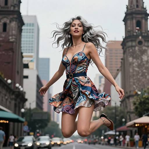 Sublime Woman Flying Over Mexico City