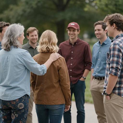 Casual Outdoor Group Photo with Friends