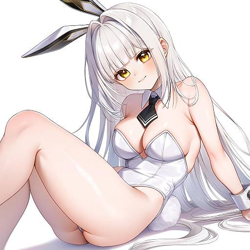 Illustration of Blanc (nikke), goddess of victory: nikke in the style of Nora wanko