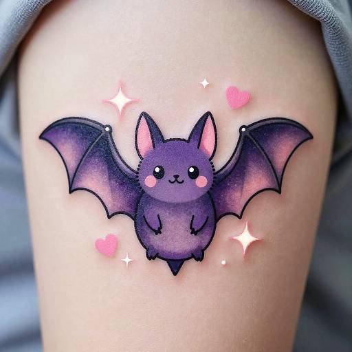 Cute Stylized Bat Tattoo Design