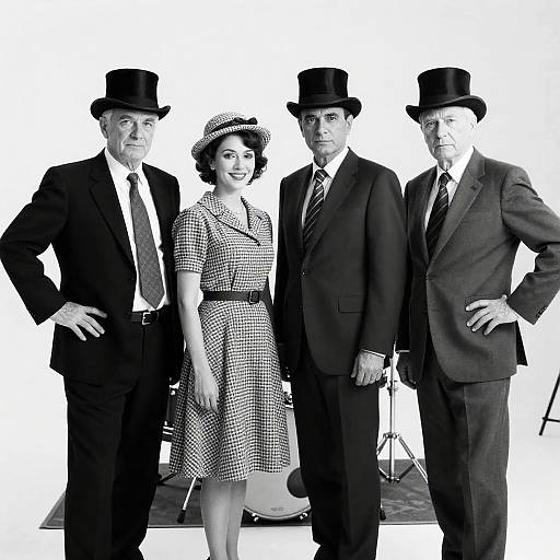 Vintage Black and White Group Portrait