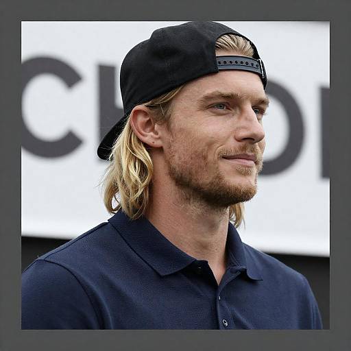 Blonde Man in Backward Cap Portrait