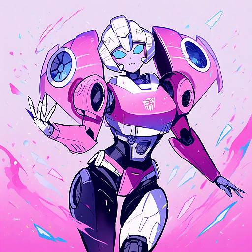 Illustration of Arcee, transformers in the style of Kisaragi yuu (fallen sky)