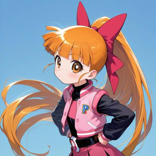 Illustration of Akazutsumi momoko, powerpuff girls z in the style of Yu 65026