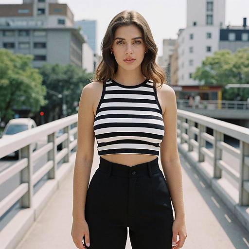 Stylish Woman on Puente de la Mujer