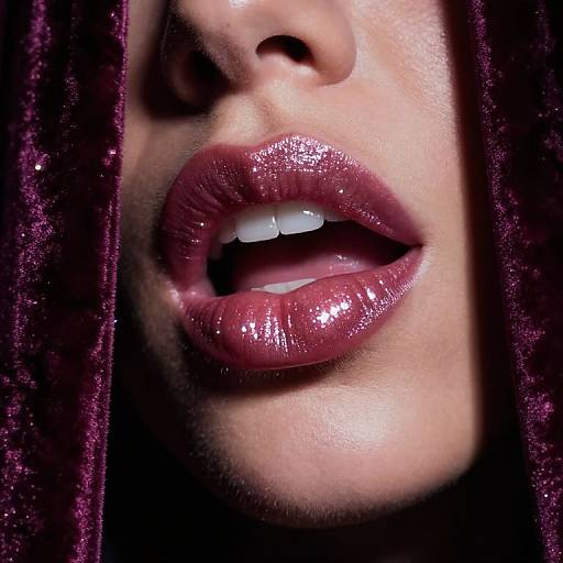Glamorous Close-Up of Shiny Lips