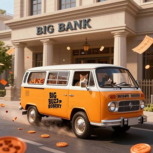 Classic Cat Thieves Escape in Van