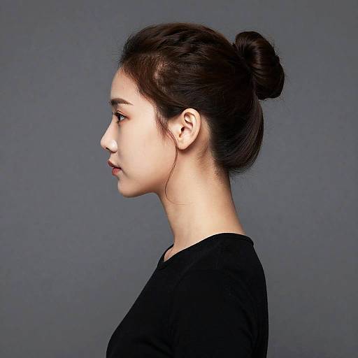 Realistic Portrait of Brown-Haired Girl