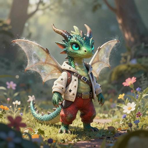 Ethereal Fairy Dragon in Enchanted Glade