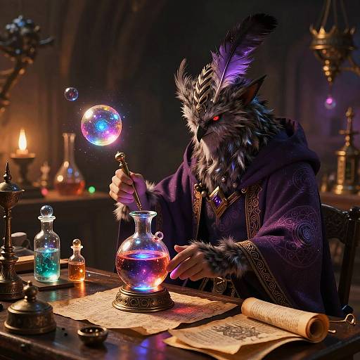 Owlin Wizard Brewing Potion