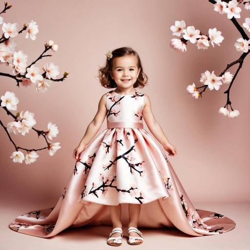 Whimsical Toddler Fashion in Cherry Blossoms