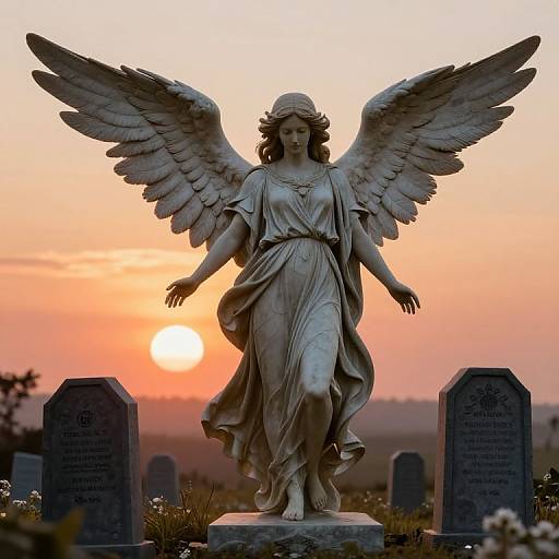 Hyper Realistic Angel Rising at Sunrise