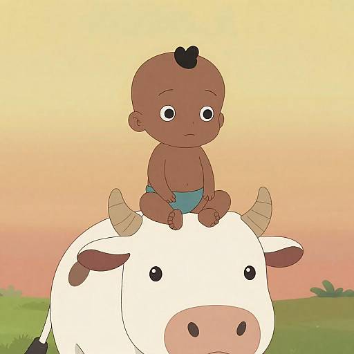 Whimsical Baby on a Mythical Creature