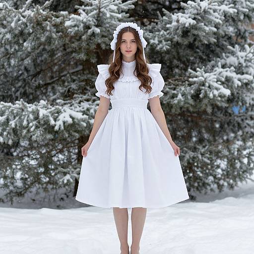 Snow White Maid in Snowy Dress
