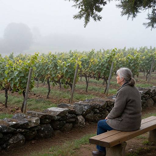 Foggy Sonoma Vineyard Morning Scene