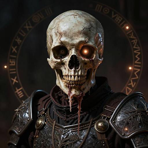 Realistic Lich Portrait with Glowing Eyes