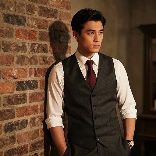 Vintage Style Man in Rustic Setting