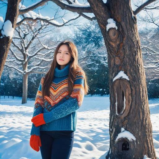 Serene Winter Girl in Ghibli Style Serene Winter Girl in Ghibli Style