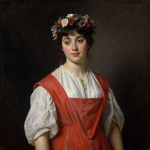 Classical Woman with Floral Crown
