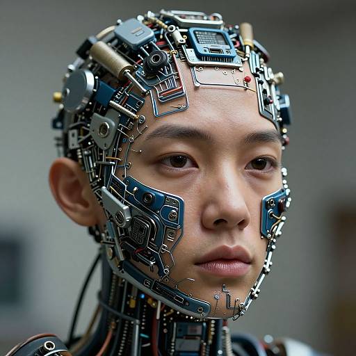 Cybernetic Human Close-Up Portrait