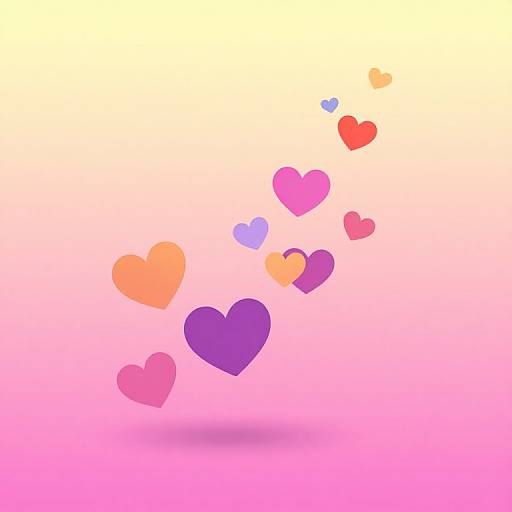 Colorful Floating Heart Shapes