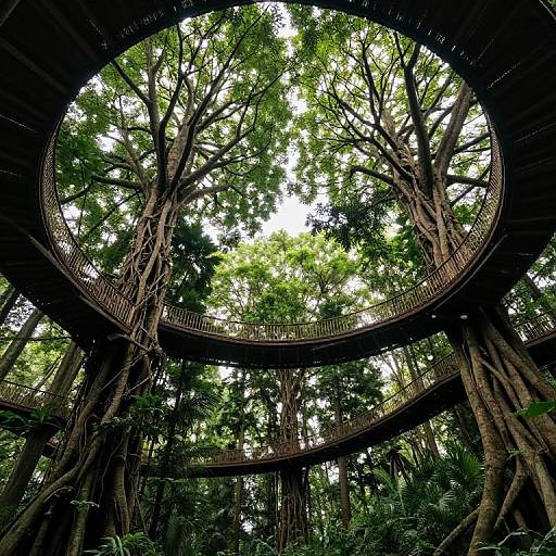 Gravity-Defying Inverted Forest Walkways