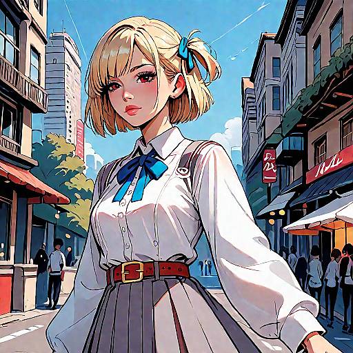 Blonde Girl in Lycoris Uniform