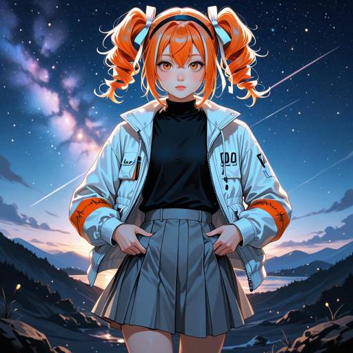 Cowgirl in the Starry Night Sky