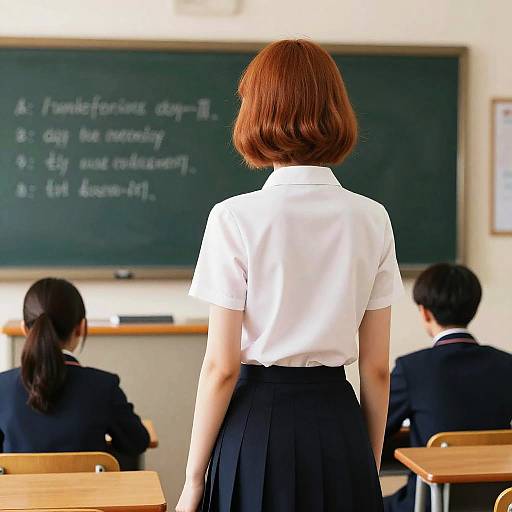 Student with Ginger Hair in Classroom