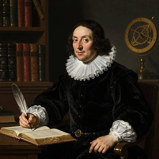 Baroque Scholar Portrait with Books