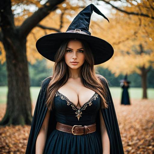 Woman in Fantasy Witch Outfit Outdoors
