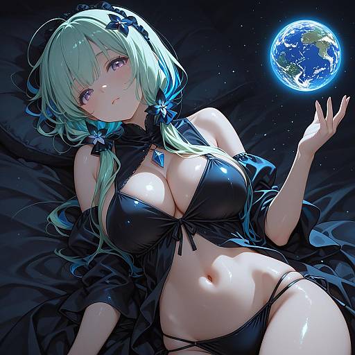 Illustration of Earth-chan, original in the style of Yuichirou