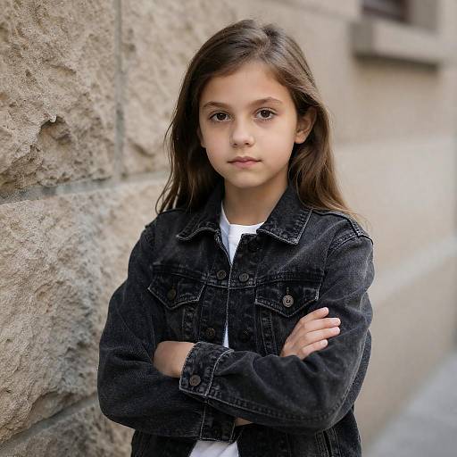 Portrait of a Young Girl in Denim