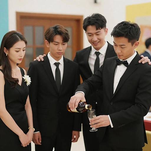 Elegant Evening Gathering in Formal Attire