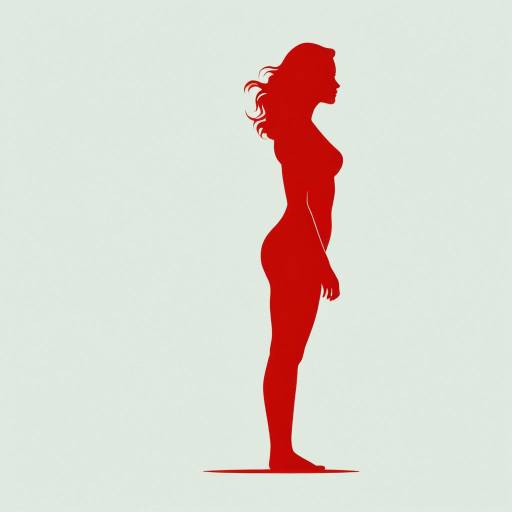 Red Silhouette of Woman in Profile