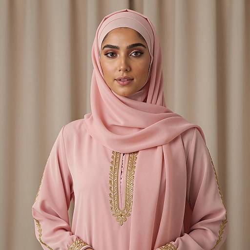 Woman in Pink Traditional Eid Dress