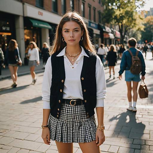 Young Woman in Trendy Street Fashion