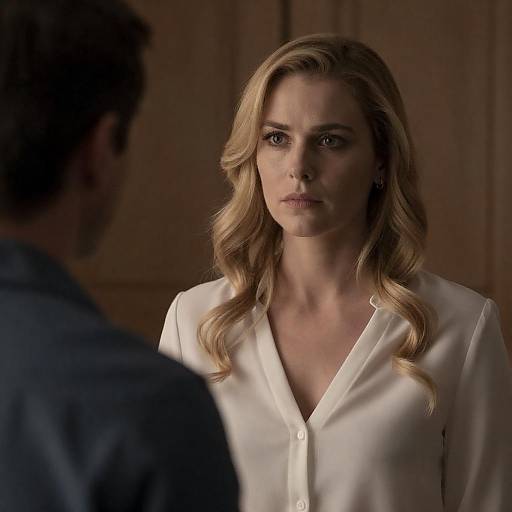 Intense Blonde Woman in Dim Light